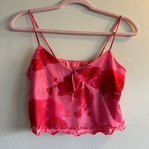Floral Pink Camisole babydoll crop Top